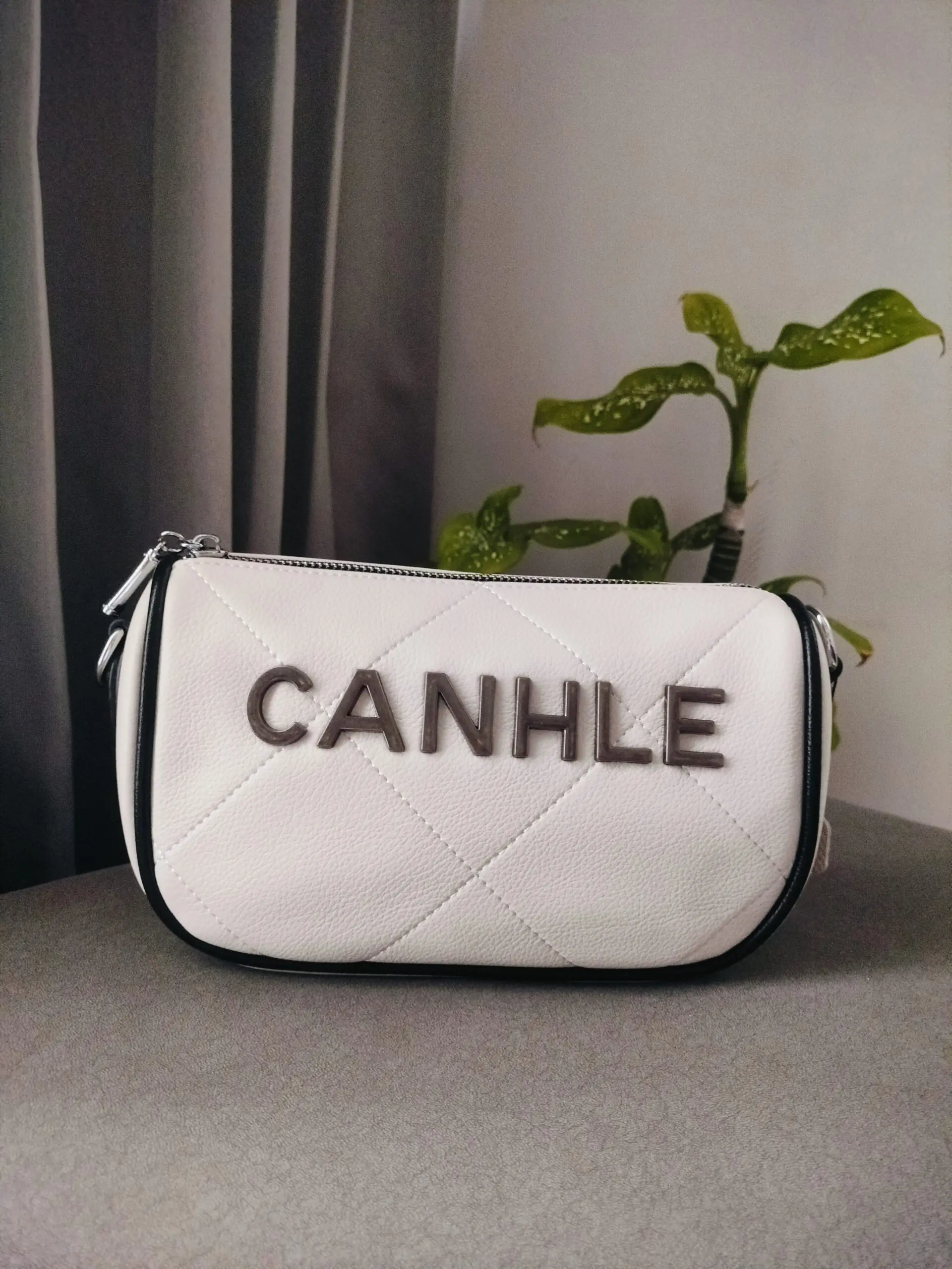 Adda Quilted White Rectangle Sling Bag