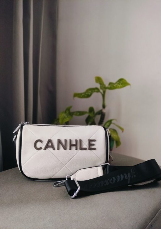 Adda Quilted White Rectangle Sling Bag