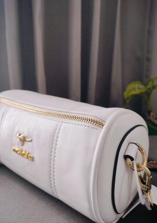 Adda Trendy White Cylinder Bag with Wide Strap