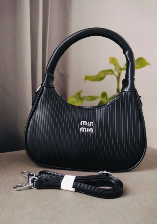 Adda Chic Black Textured Shoulder Bag