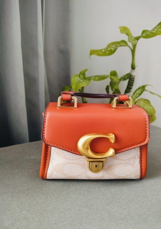 Adda Trendy Mini Orange & Beige Handbag