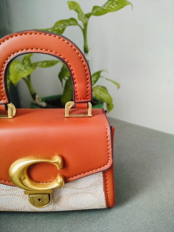 Adda Trendy Mini Orange & Beige Handbag - Image 4