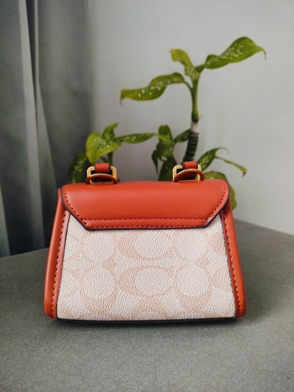 Adda Trendy Mini Orange & Beige Handbag - Image 2