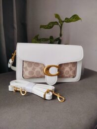 Adda Chic White Crossbody Bag with C-Buckle