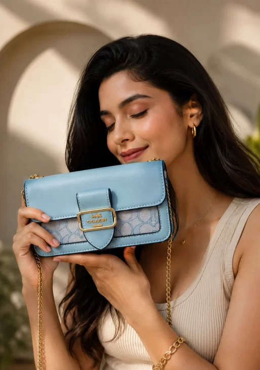Coach Blue Classy Compact Luxury Sling Bag