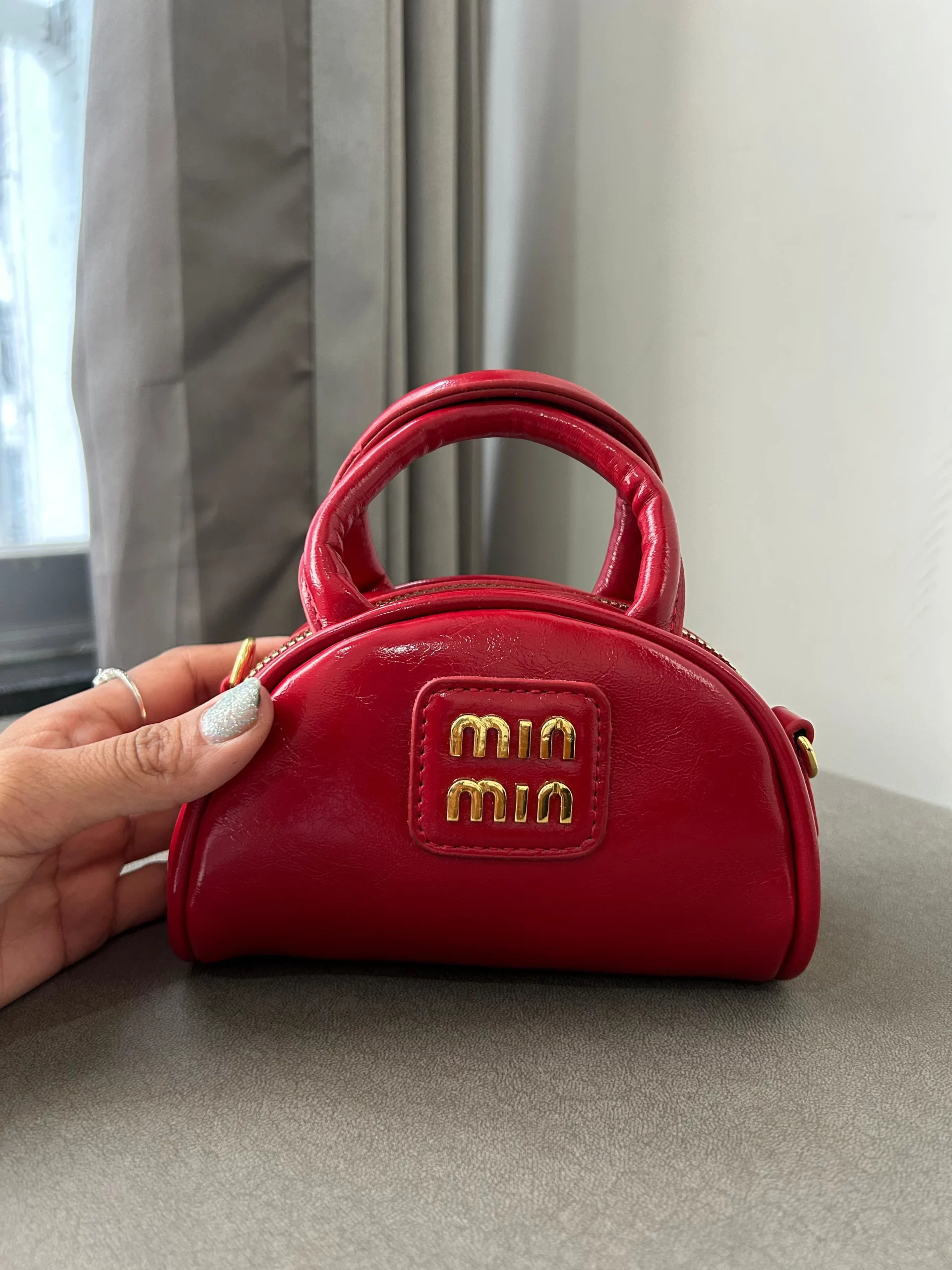 Min Min Premium Red Mini Handbag with Detachable Sling Strap - Image 2